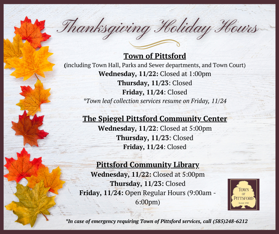 Thanksgiving holiday hours