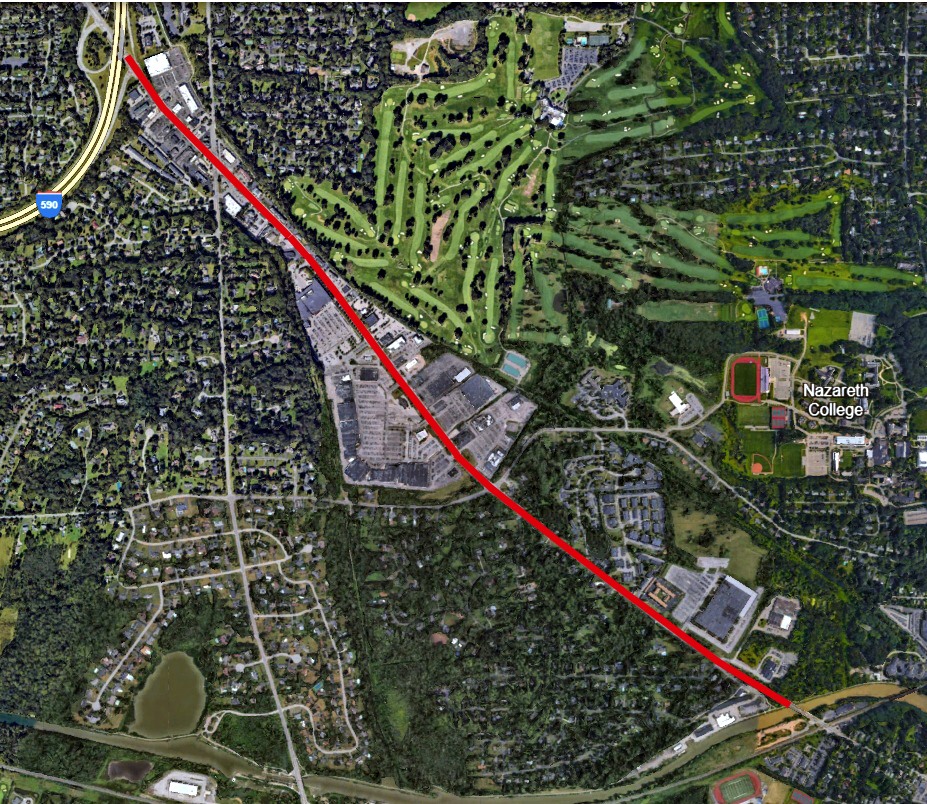 Monroe Avenue Pacing Project - Google Earth Image
