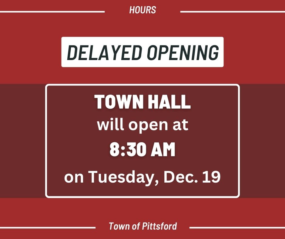 Delayed Town Hall opening graphic 8:30am 12-19-23