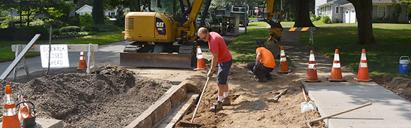 Working on sewer project