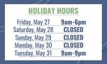 Parking Lot Closure and Holiday Hours