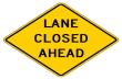 Lane closed yellow sign graphic