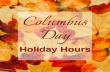 Columbus Day holiday hours graphic