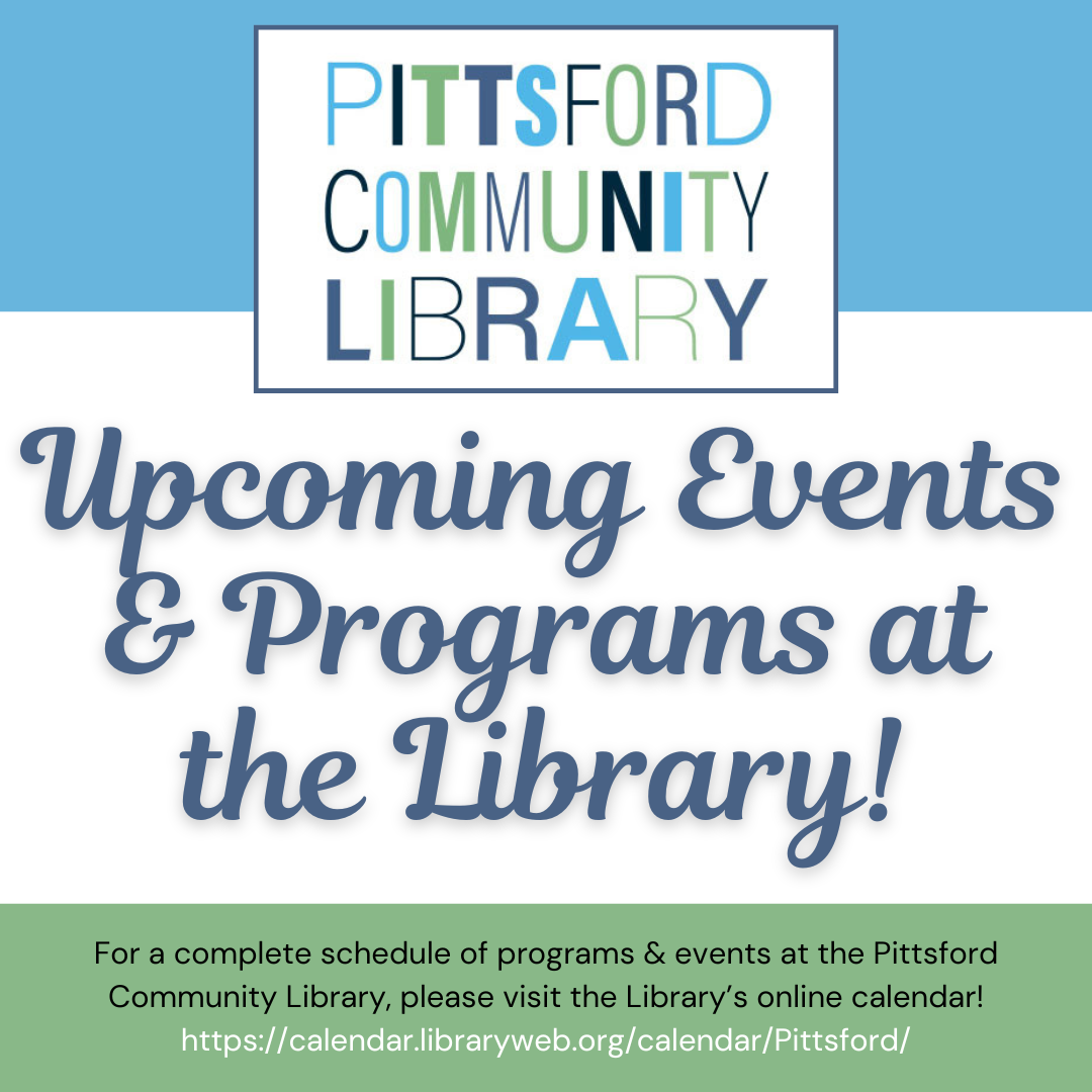 Upcoming events and Programs at the Library
