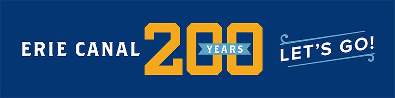 Erie Canal 200 banner blue and gold