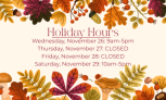 Thanksgiving Holiday Hours