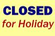 Closed for holiday