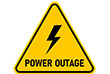 Power outage symbol - yellow triangle with black lightening bolt