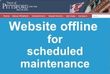 Image of Town website screen with website offline for maintenance text